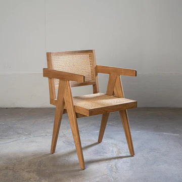 Mid Century Hand Cane Jeanneret Armchair Type 1